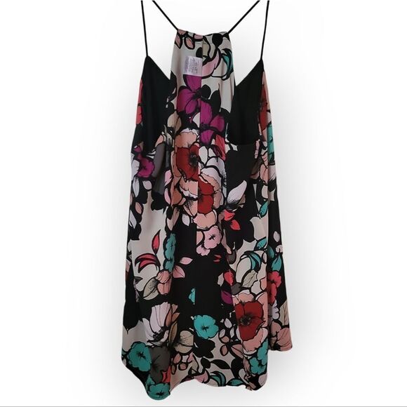 Express Barcelona Halter Cami Reversible Top Black/ Floral - Picture 4 of 6